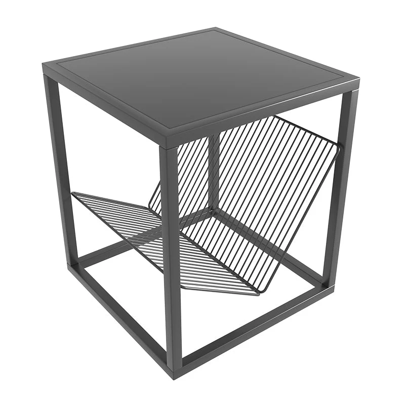 1 Shelf Glam Bedside Cabinet Metal Nightstand Open Storage Night Table ,19.7" Tall