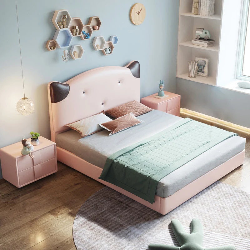 84.65 inch Wide Glam Bed Frame Solid Wood Bed with Headboard