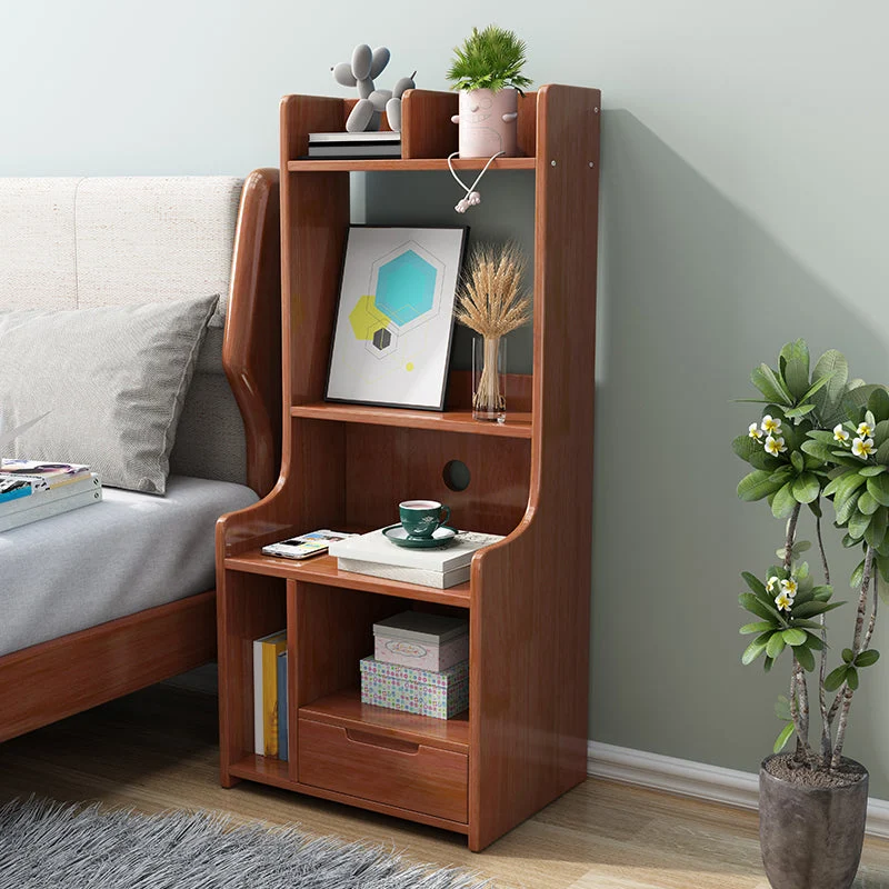 Contemporary Bed Nightstand Solid Wood Accent Table Nightstand with Drawer