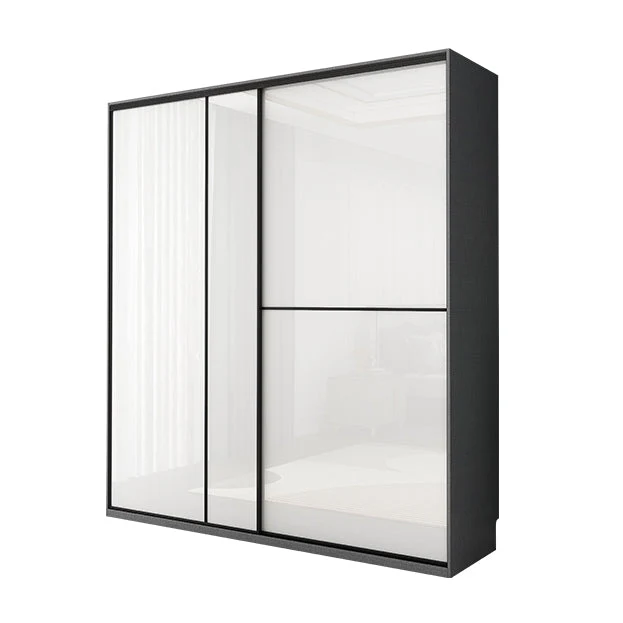 Modern Wooden Wardrobe White Bedroom Wardrobe Closet with 2 Doors