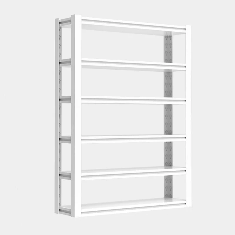 Modern Style Metal Bookshelf White Open Back Bookcase for Home Office
