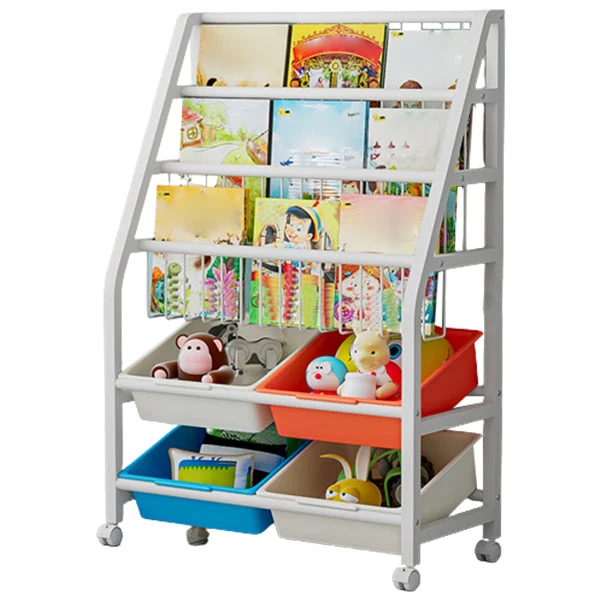 11.81"W Bookshelf Contemporary Style Bookcase for Home Study Room with Casters