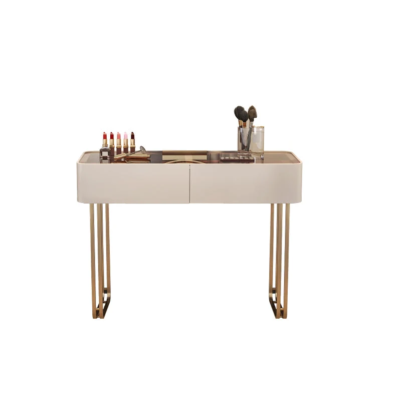 30.7" Height Makeup Table Solid Wood Vanity with Drawers Vanity Stool