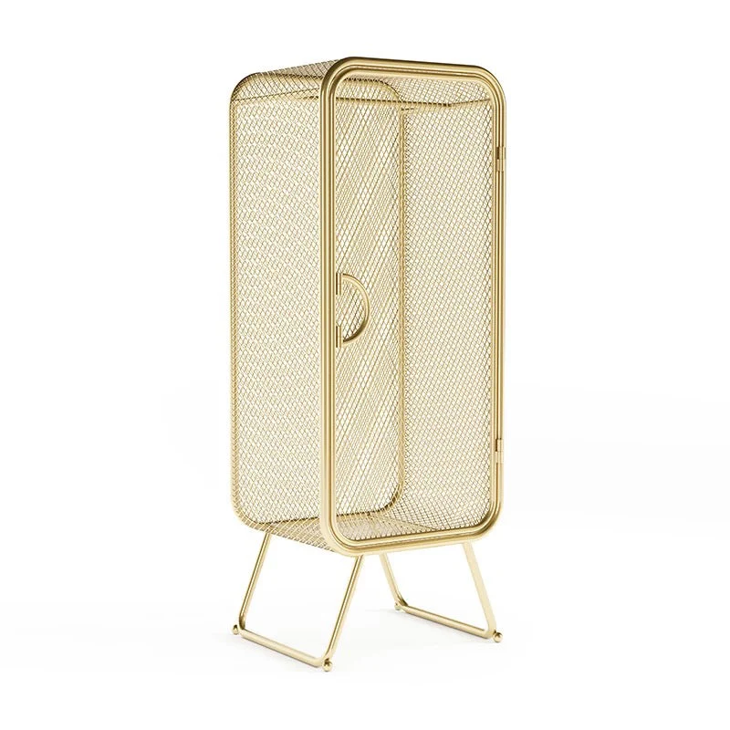 Modern Hinged Door Wardrobe for Home Matte Finish Cabinet with Metal Frame