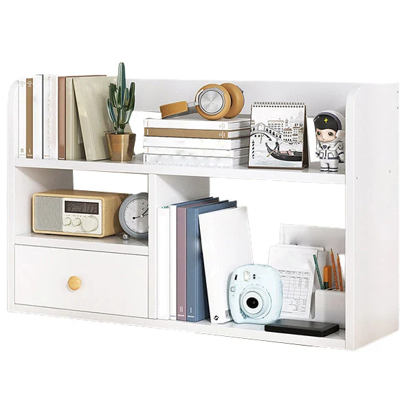 Modern Style Bookshelf Open Back Wood Bookcase for Home Office