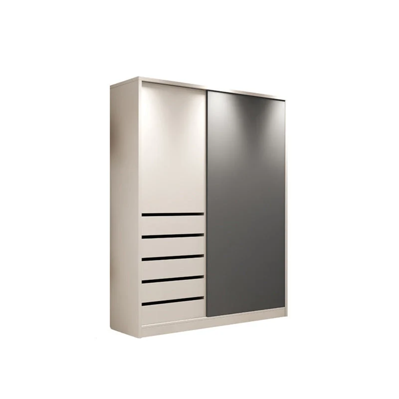 Modern Style Sliding Doors Armoire Wooden Storage Cabinet with Shelves