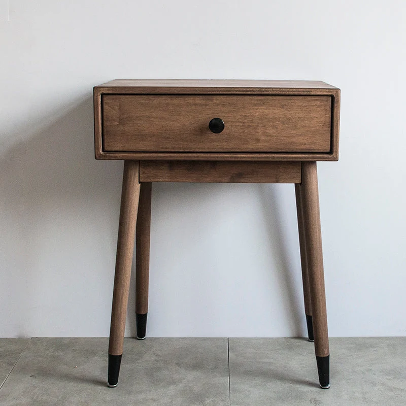 Contemporary Make-up Vanity with Drawers in Brown Solid Wood