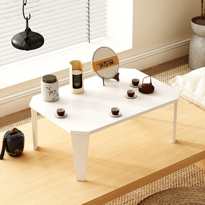 Modern Minimalist MDF Rectangular Low Coffee Table With Folding Legs For Living Room
