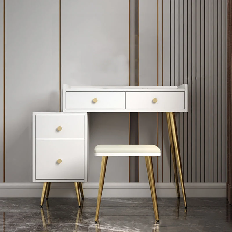 4 Drawers Makeup Table Desk Vanity - 30.7"H Vanity Table with Cabinets