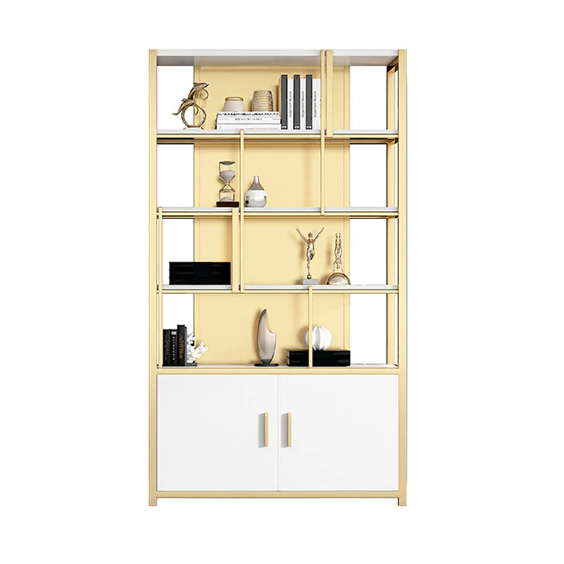 78.7"H Modern Style Bookcase Metal Open Back Bookshelf with Door for Home Office