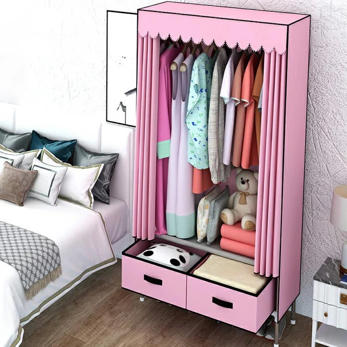 Hinged Wardrobe Closet Contemporary Wardrobe Armoire with Drawer