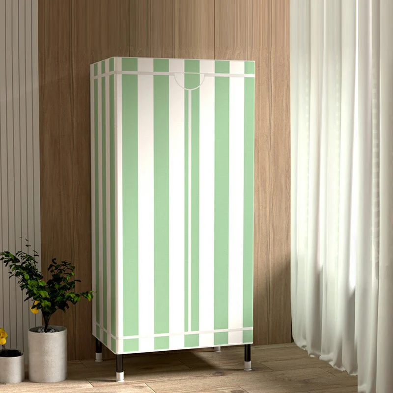 Contemporary Wardrobe Cabinet with Shelves Steel Wardrobe Armoire