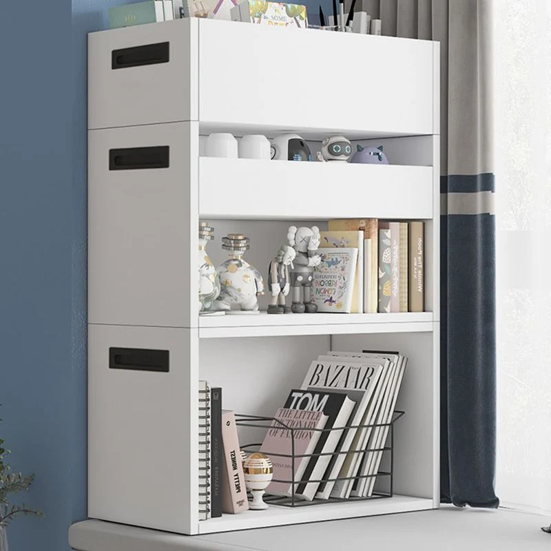 Modern Style Wood Bookshelf Closed Back Bookcase for Home Office