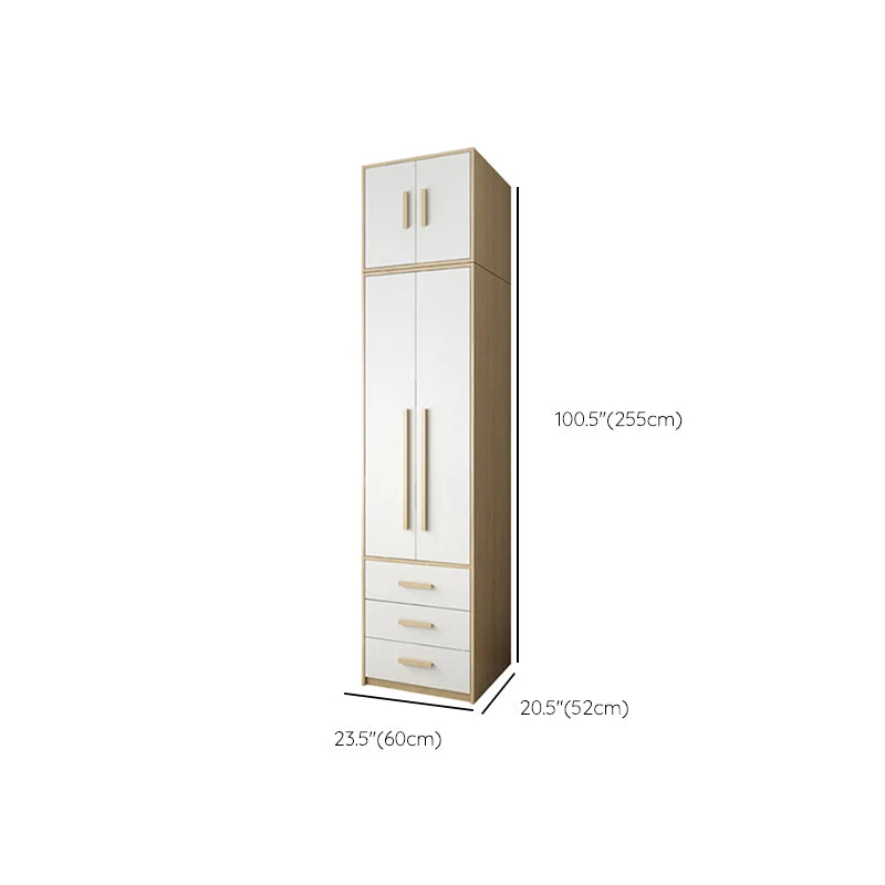 Hinged Wardrobe Armoire with Garment Rod Modern Wardrobe Cabinet for Home