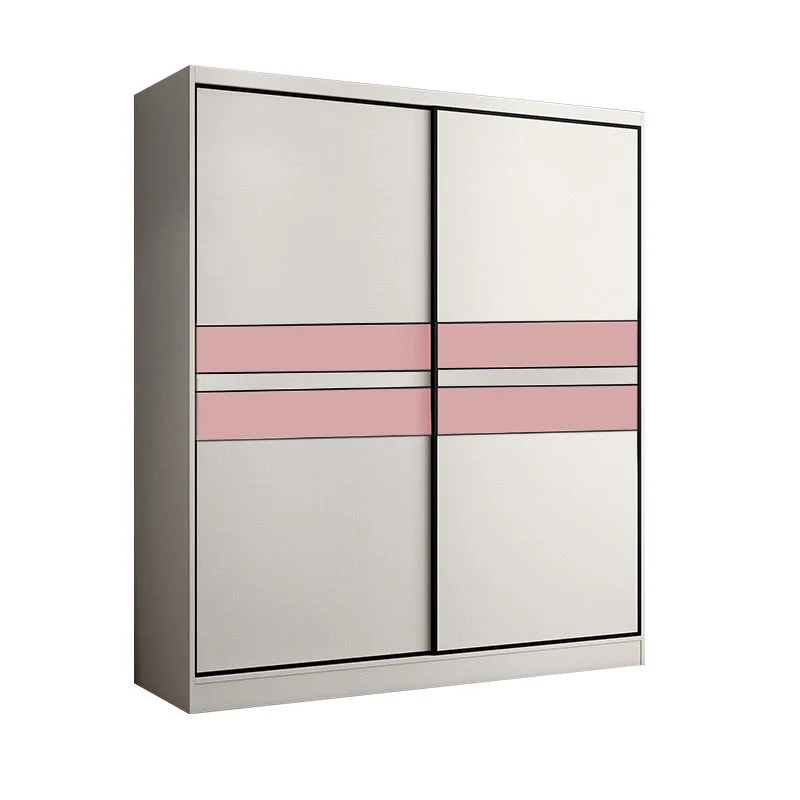 White Colour Wooden Wardrobe Rod Included Wardrobe Wardrobe Closet with Sliding Door