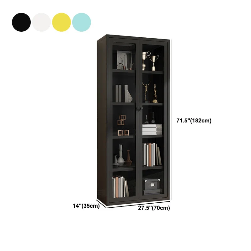 13.78"W Bookshelf Scandinavian Style Bookcase with Door for Home and Office