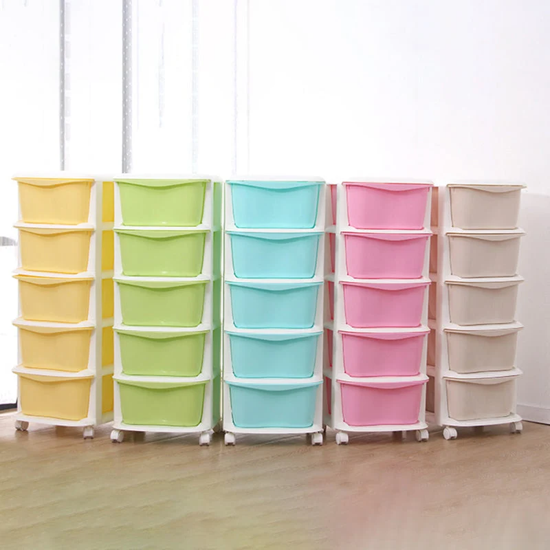 5-Drawer Storage Cabinet Contemporary Plastic Wardrobe Armoire