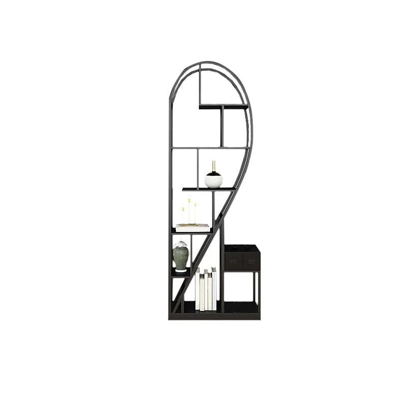 Contemporary Bookcase Open Back Metal Bookshelf for Home Office