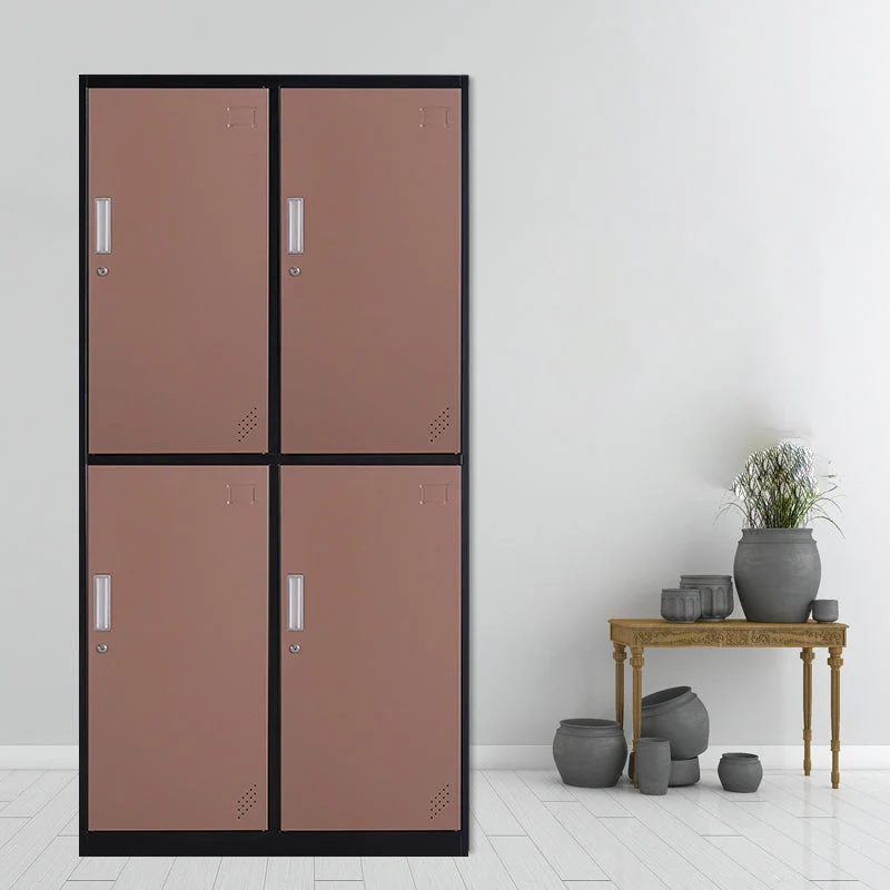 Contemporary Cabinet with Hinged Doors Metal Matte Finish Bathroom Storage Cabinet