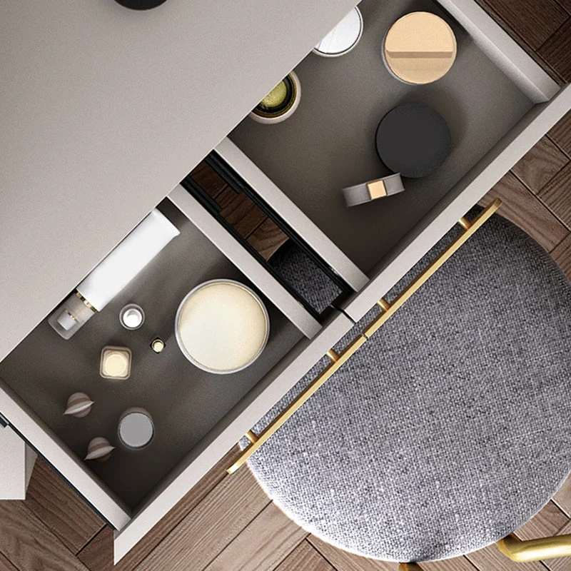 33.4" Wide Vanity Set with Stool Engineered Wood and Metal Dressing Table
