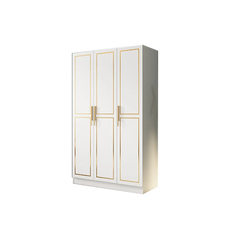 White Engineered Wood Wardrobe Armoire Modern Wardrobe Cabinet