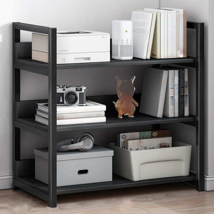 Open Metal Wooden Bookcase Modern Home Living Room Bookshelf