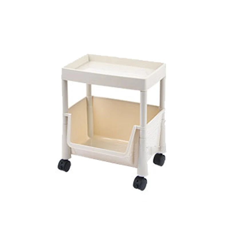 White Contemporary Standard Adjustable with Wheels Plastic Bookshelf for Home