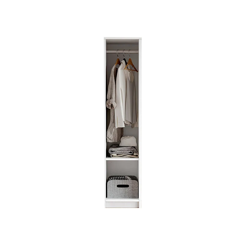 White Wardrobe Armoire with Shelves Engineered Wood Wardrobe Cabinet