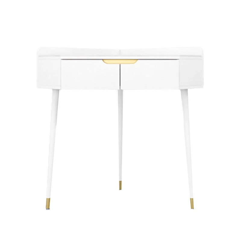 Glam White/Grey Makeup Vanity Desk Slate Top Vanity Makeup Table Set