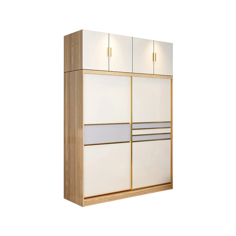 Engineered Wood Wardrobe Armoire with Garment Rod Modern Wardrobe Cabinet