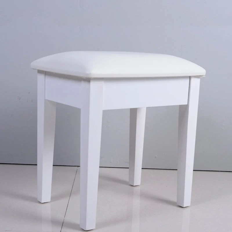 Flip Single Mirror Vanity Desk Double Drawers Straight Feet Dresser in White