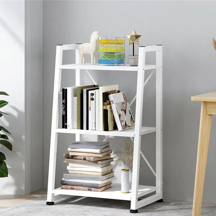 Modern Style Bookcase Metal Frame Open Back Bookshelf for Home Office