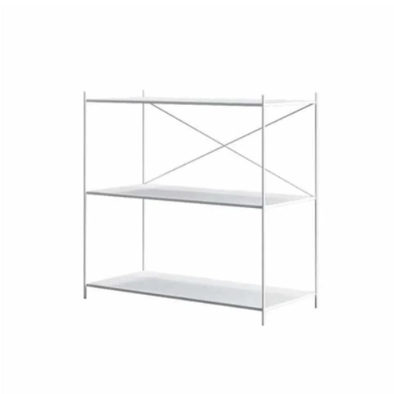 Industrial Metal Rectangle Bookcase Open Back Storage Bookshelf