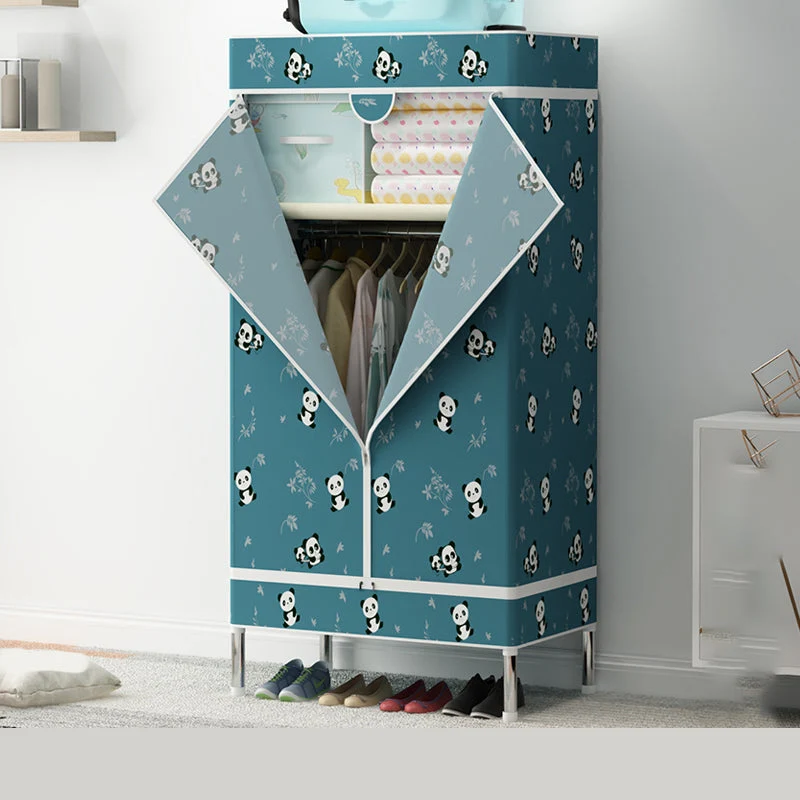 Steel Wardrobe Cabinet with Shelves Modern Wardrobe Armoire for Home
