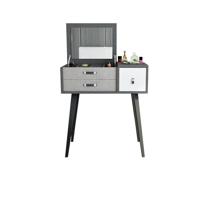 Mirror Table Dressing Table Solid Wood Make-up Vanity with Drawers