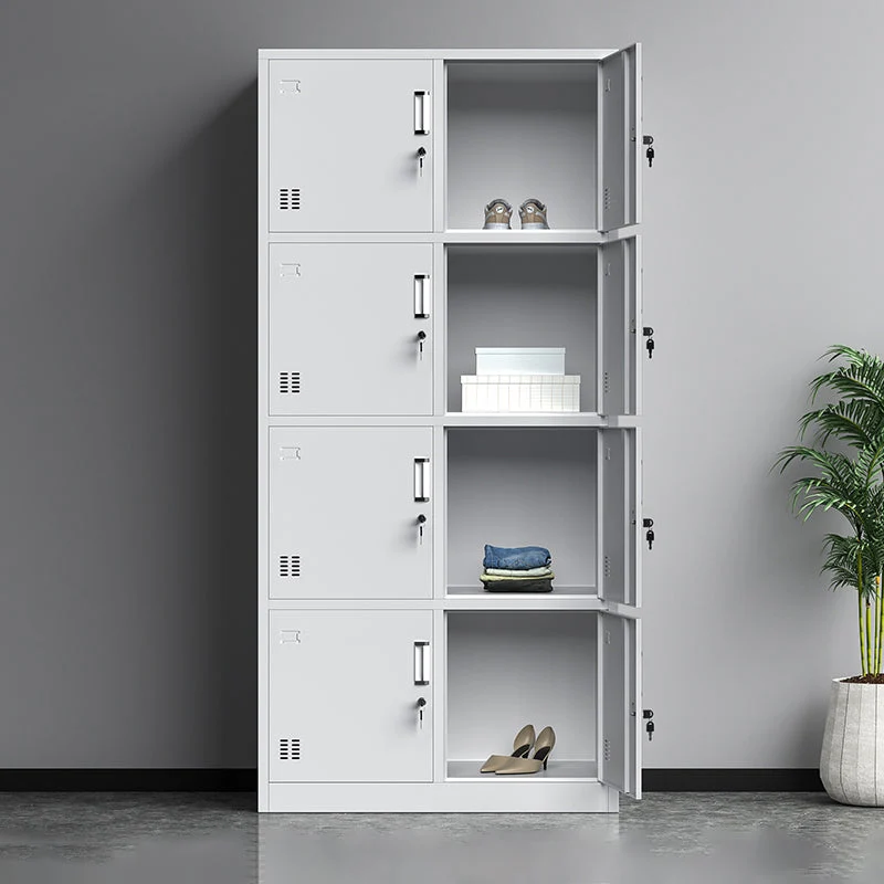 Gray Steel Cabinet Metal Modern Hinged Door Storage Cabinet for Bathroom