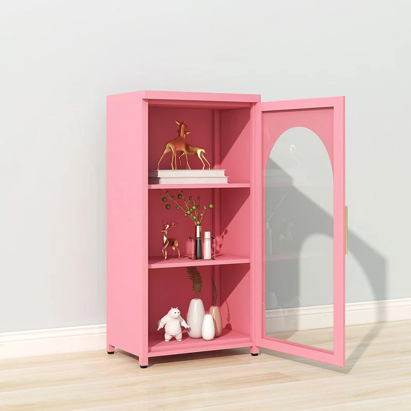 Metal Bookshelf Scandinavian Style Bookcase for Home and Office with Door