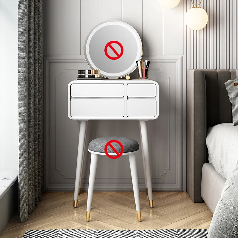 Bedroom Contemporary Storage Box Standing Vanity Dressing Table