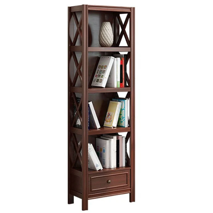 Rectangle Standard Solid Wood Bookcase Nordic Closed Back Bookshelf