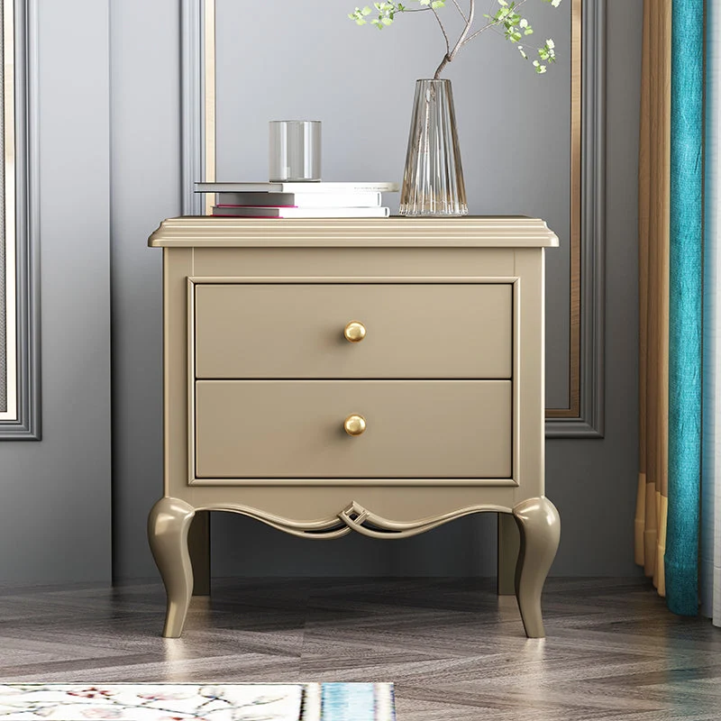 Traditional Oak Night Table Drawer Storage Nightstand for Bedroom