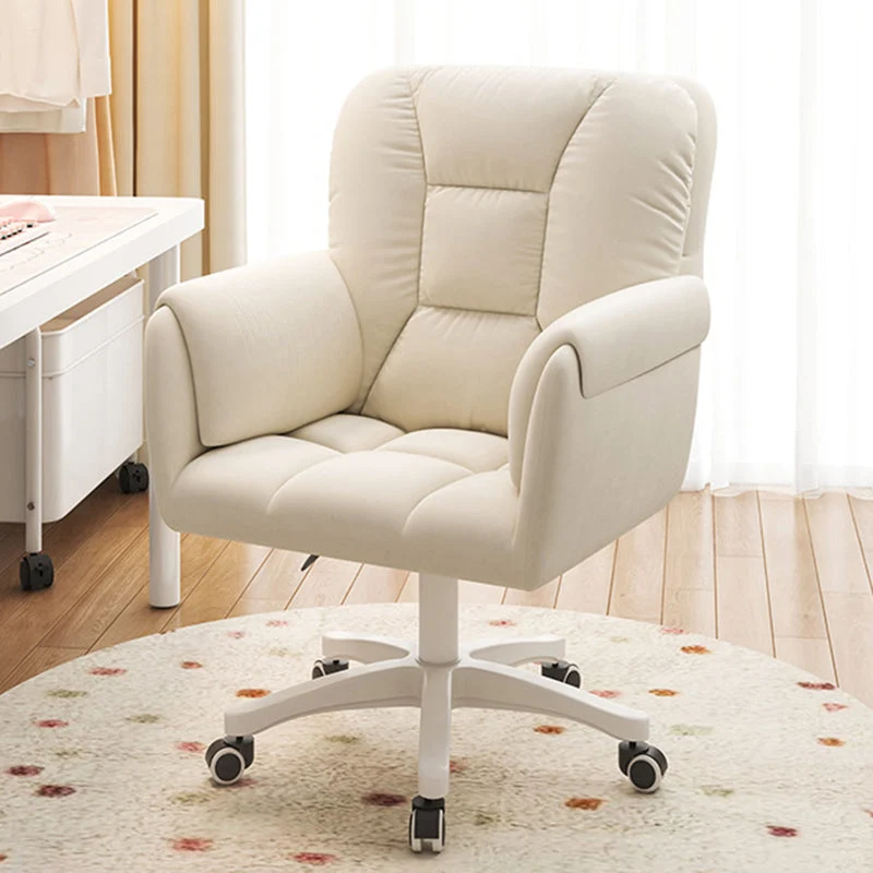 Modern Simplicity Faux Leather Velvet Cotton Sponge Iron Nylon Square Desk Chair Backrest Armrest Swivel For Home Office