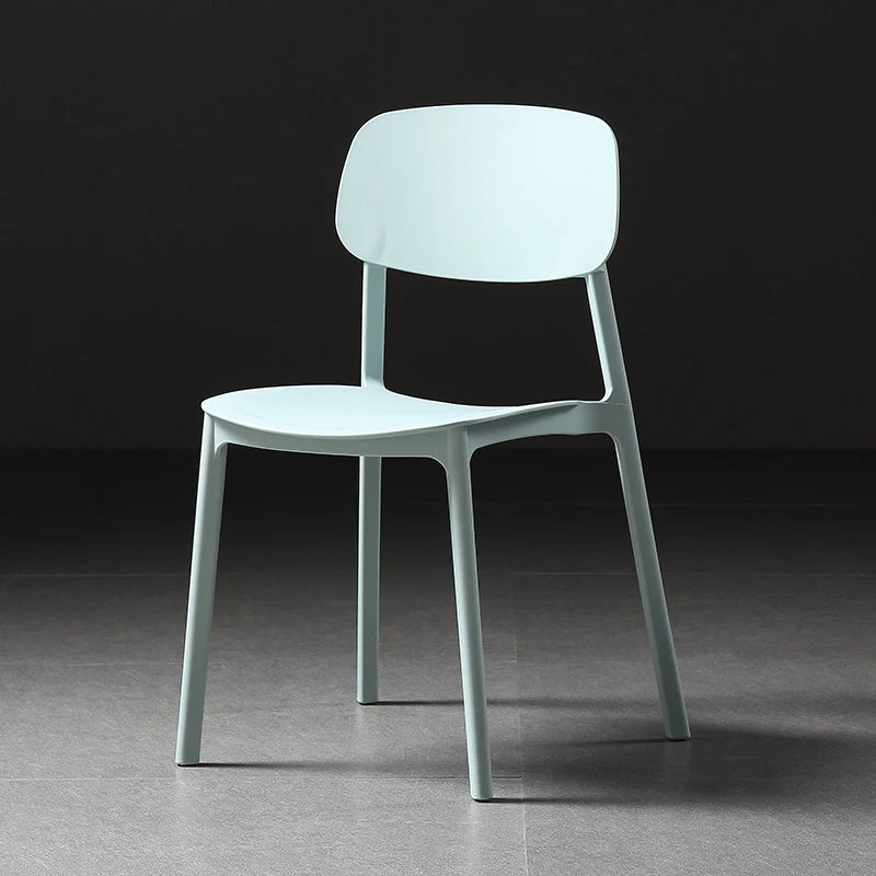 Plastic Armless Dining Chairs Scandinavian Open Back Dining Side Chair