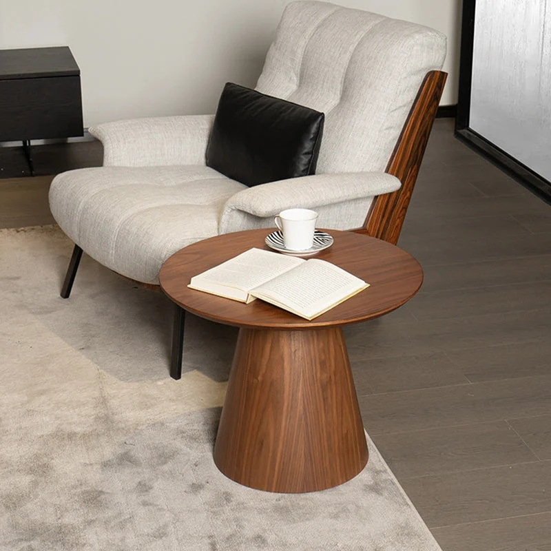 Modern Minimalist Round Solid Wood Plywood Coffee Table For Living Room