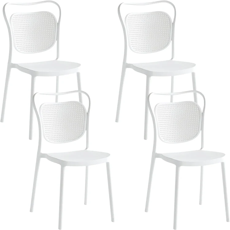 Contemporary Dining Chairs Armless Chairs with Plastic Legs for Home