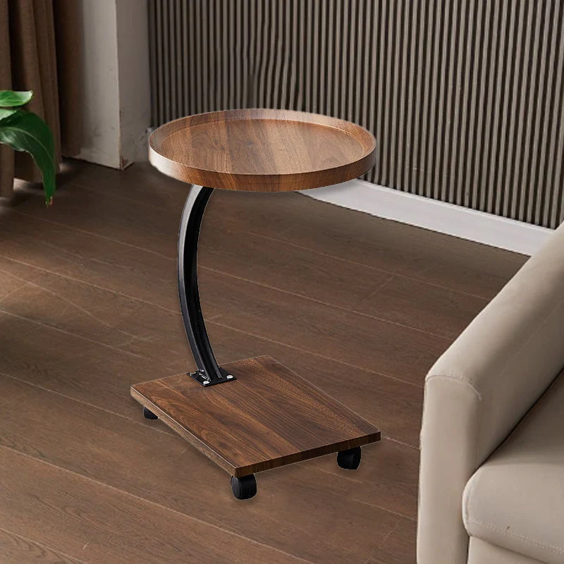Transitional French Round MDF Iron Coffee Table 2-Tier For Living Room