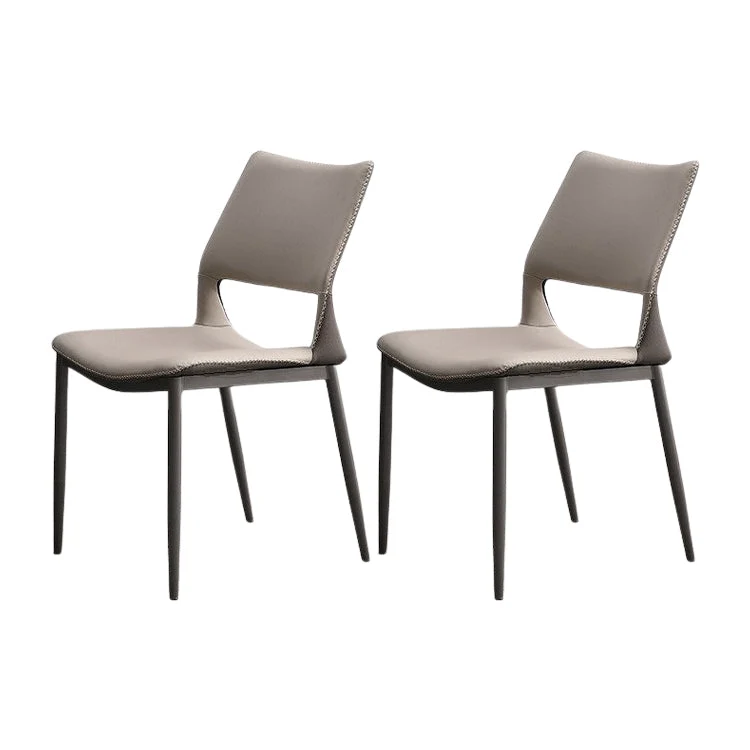 Contemporary Dining Chairs Armless Chair with Metal Legs for Home