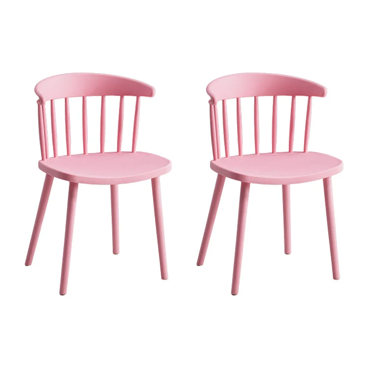 Contemporary Style Dining Chair Armless Chairs with Plastic Legs for Home