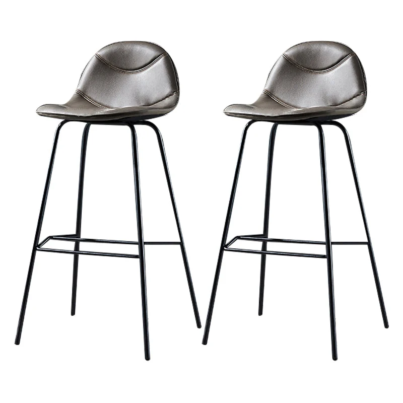 Low Back Bar & Counter Stool Bucket Industrial Quilted Leather Counter Stool