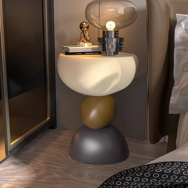 Modern Minimalist Stone Fiberglass Reinforced Plastic Coffee Table For Living Room