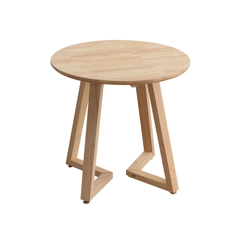 Contemporary Simplicity Round Rubberwood V-Shaped Legs Coffee Table For Living Room